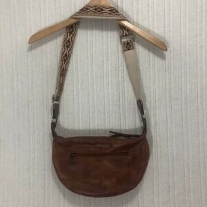 Boho Crossbody Bag Hobo Style Shoulder‎ Bag Woven Strap Brown